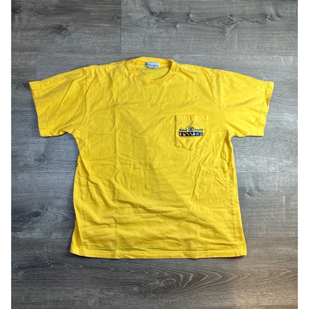 Men's vintage Holland America Line T-shirt XL Yellow